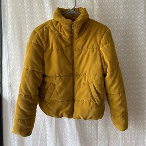 Ambiance Outerwear Corduroy Mustard Puffer Jacket